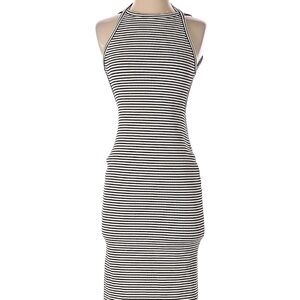 silence + noise Black & White Striped Halter Midi Dress